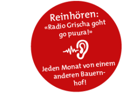 Runder Button Radio Grischa goht go puura Runder Button Radio Grischa goht go puura