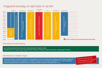 Grafik Tagesprogramm Sonntag, 13. April 2025 Grafik Tagesprogramm Sonntag, 13. April 2025
