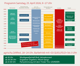 Tagesprogramm Samstag agrischa 2026 Zernez